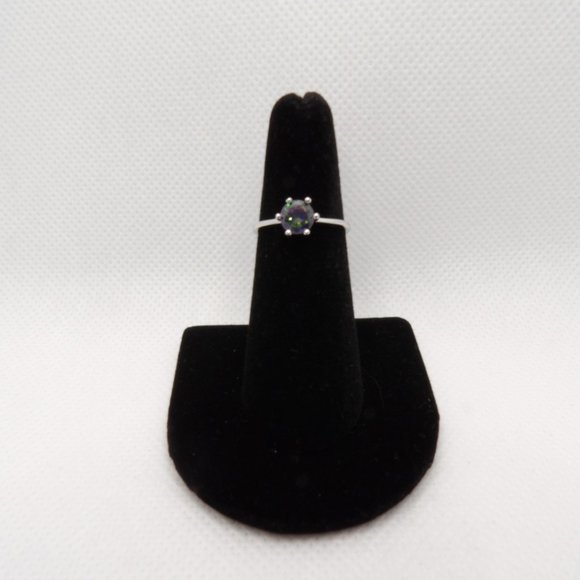 New Women's Silver Ring W/Mystic Topaz CZ Sz 6.5 - Picture 1 of 1